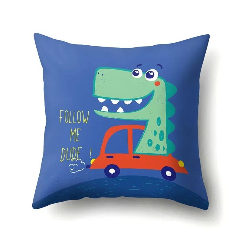 Children's Cushion Cover, Cute Cartoon, Animal Dinosaur Shark, Decorative Sofa Cushion Cover, Pillowcase