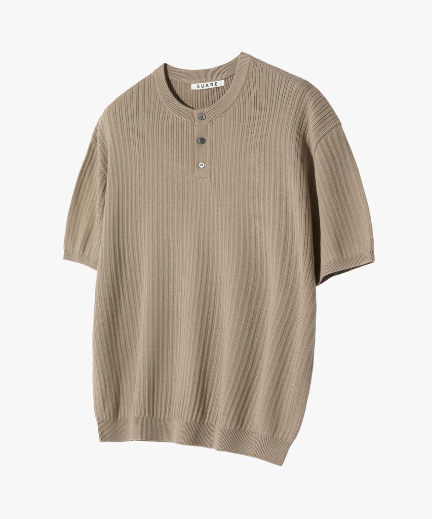 SUARE Cotton Henley Neck Washable Knit - 6 Colors (Type B)