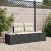 Garden Sofa with Cushions Black 184 X 62 X 69 Cm Poly Rattan
