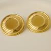 Geometric Round Square Heart Snake Blank Settings Cobochons Stainless Steel Ear Studs For Women Men Real Gold Plated DIY Jewelry