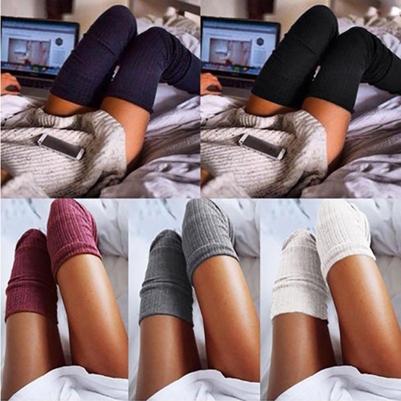 Fashionable Winter Warm Women Knit Crochet Soft Thick Long Socks Thigh-high Leggings