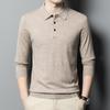 2024 männer Neue Polo-Shirt Männer Kaschmir Gestrickte Pullover Männlichen Einfarbig Pullover Herbst Winter Männlichen Casual Business Büro Jacke
