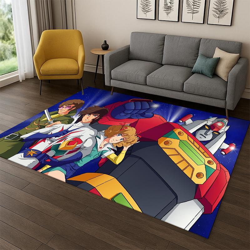 Cartoon UFO Robot Grendizer Anime Carpet Rug for Bedroom Living Room Sofa Doormat Home Decor,Kid Game Area Rug Non-slip Gift