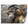 Papel de parede macaco fones de ouvido pop art