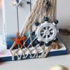 Nautical Wooden Pen Holder Handcrafted Mediterranean Theme Makeup Brush Organizer Ocean Beach Pencil Container for Home Office