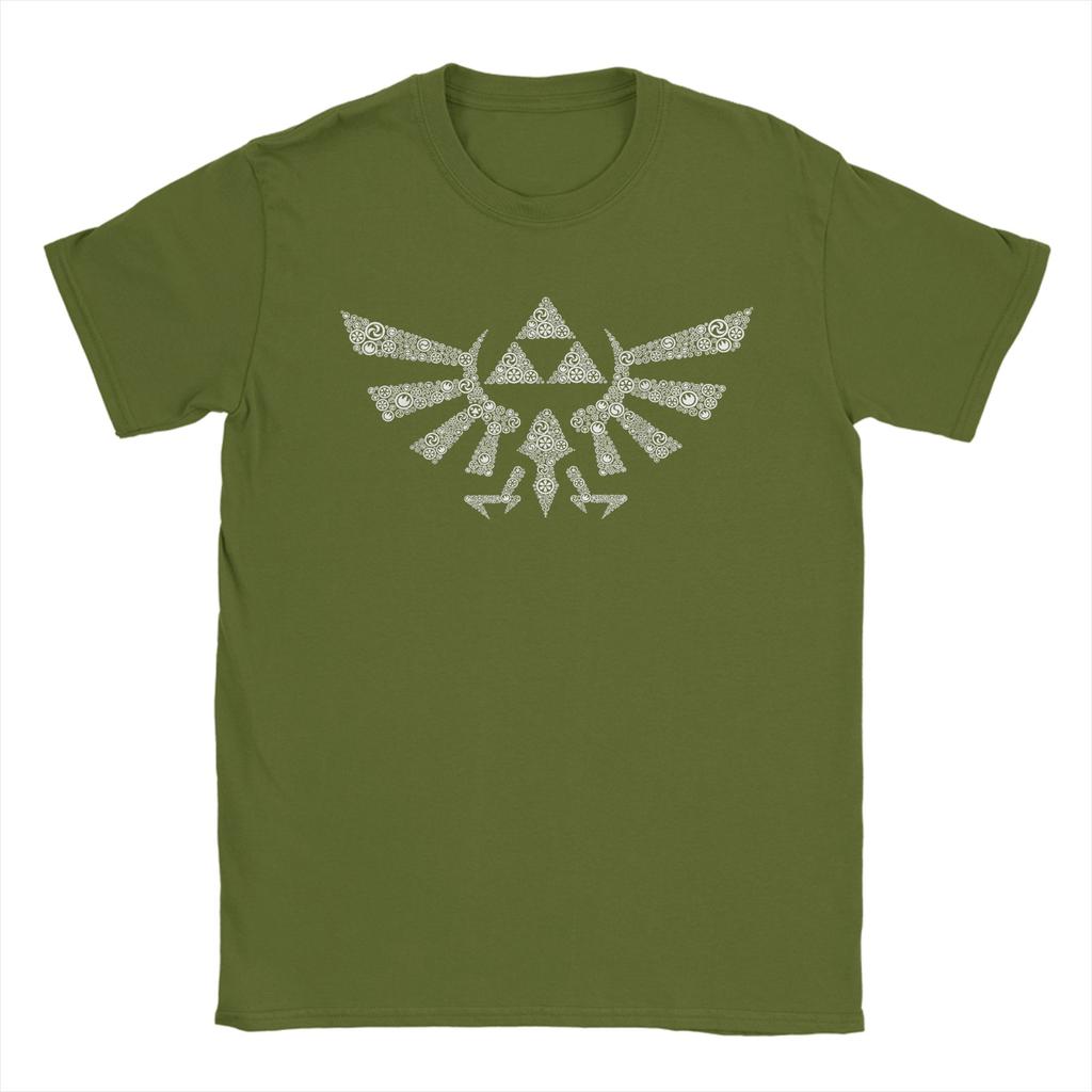 Zeldas Hyrule Crest EleUnisextal Triforce Logo T Shirts Unisex 100 Cotton Vintage TShirts Tees Short Sleeve Clothing Birthday Gift