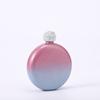 Double Wall Small Hip Flask Liquor Flasks Funny Crystal Flask Stainless Steel Portable Hip Flasks Crystal Lid Rainbowl Round