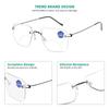 Retro Frameless Bifocal Men'S Presbyopia Glasses Ultra Light Neutral Middle-Aged And Elderly Anti Blue Light Glasses For People