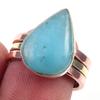 Natural Amazonite Gemstone Handmade 925 Sterling Silver Two Tone Ring S.7.5 u3W25