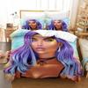 African Duvet Cover Set King Queen Size Modern Stylish Black Woman with Garland Decorative Polyester Bedding Set for Girls Women