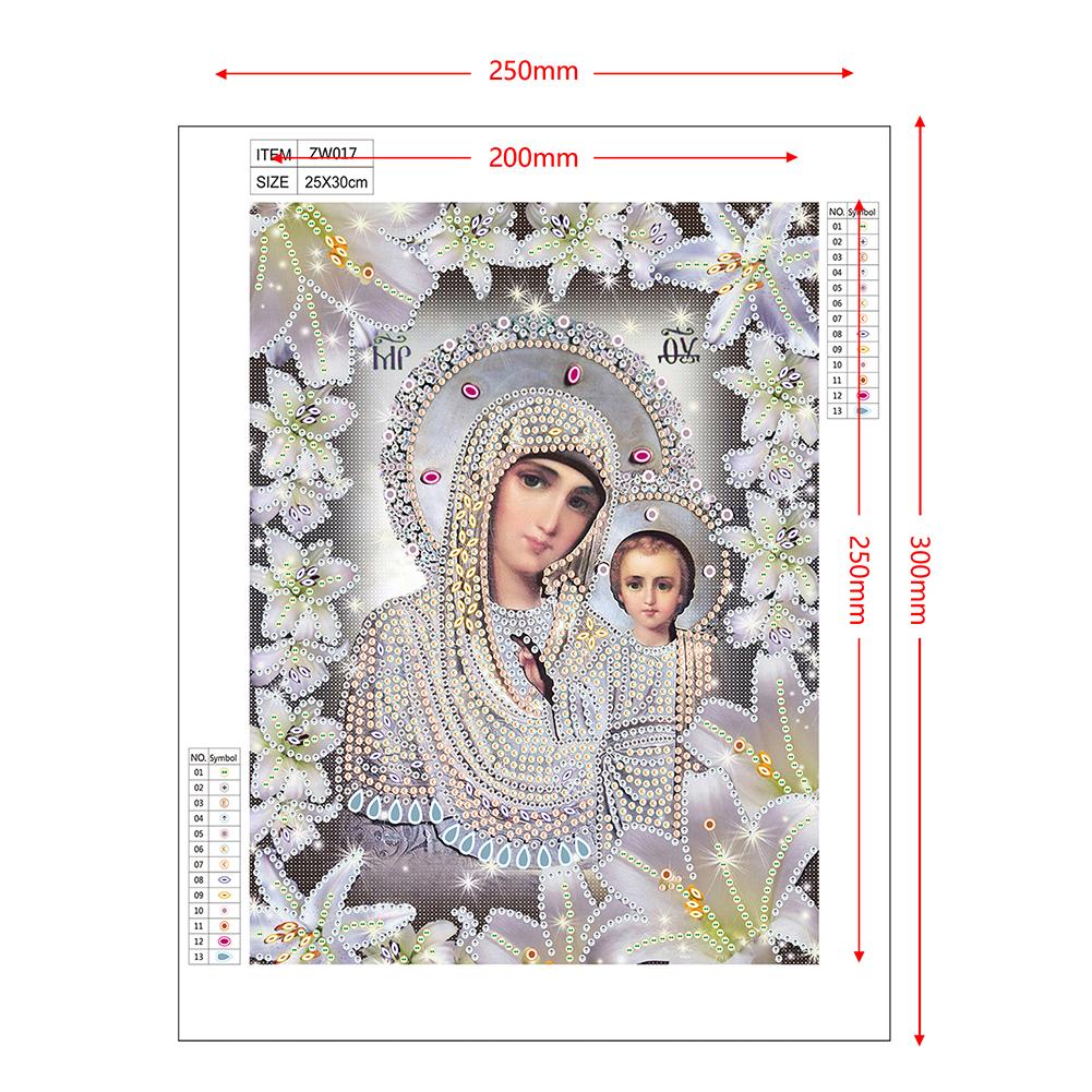 Religious Holding 5D Special Shaped Painting Embroidery Needlework Rhinestone Crystal Cross Craft Stitch Kit DIY