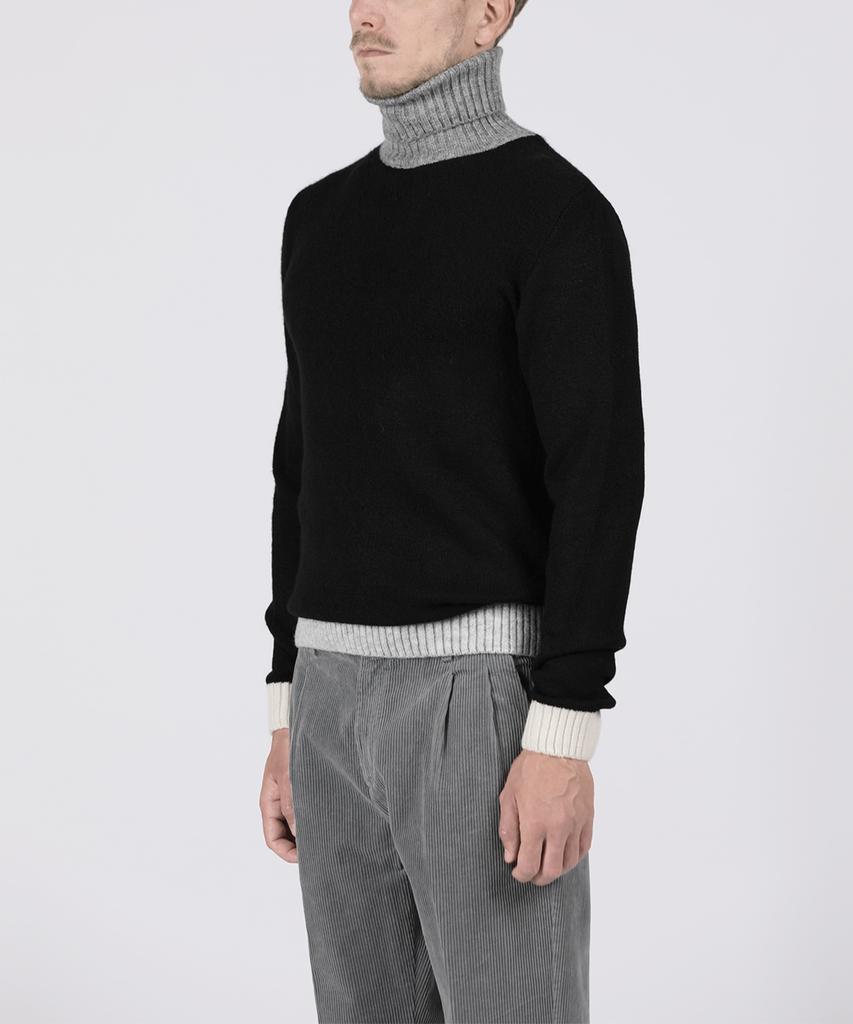 PANICALE Black Contrast Turtleneck Knit