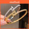 18k Gold Plated Zircon Hammer Cuff Bracelet For Women Elegant Fashion Accessory