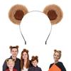 Brown Bear Ears Cute Headband Fluffy Grizzly Hairband Animal Ear Head Wear for Makeup Washing Face Party Halloween Gift