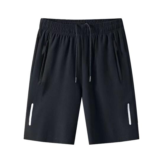 Pánské sportovní šortky Jednobarevné Rovné Elastický Pas Běžné Denní nošení Velká velikost Kapsy na zip Retro Tenká délka ke kolenům Letní šortky Muži Oblečení
