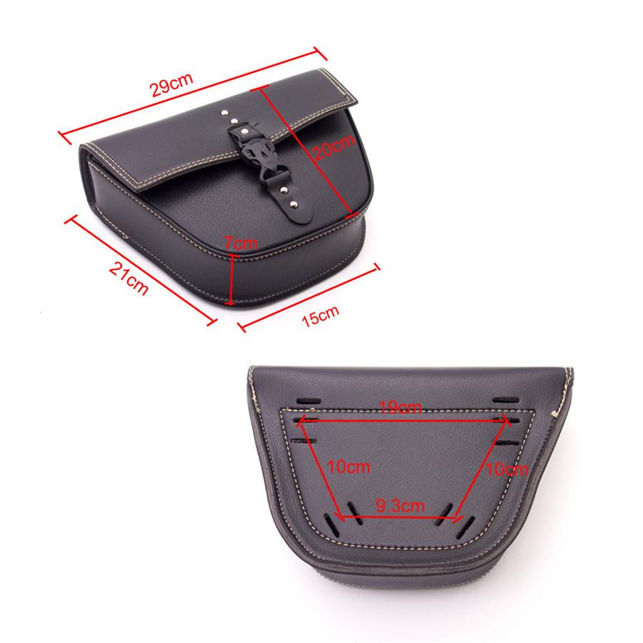 Universal Triangle Motorcycle PU Leather Saddle Bag Luggage Tool Side Bag For Cafe Racer ATV Custom