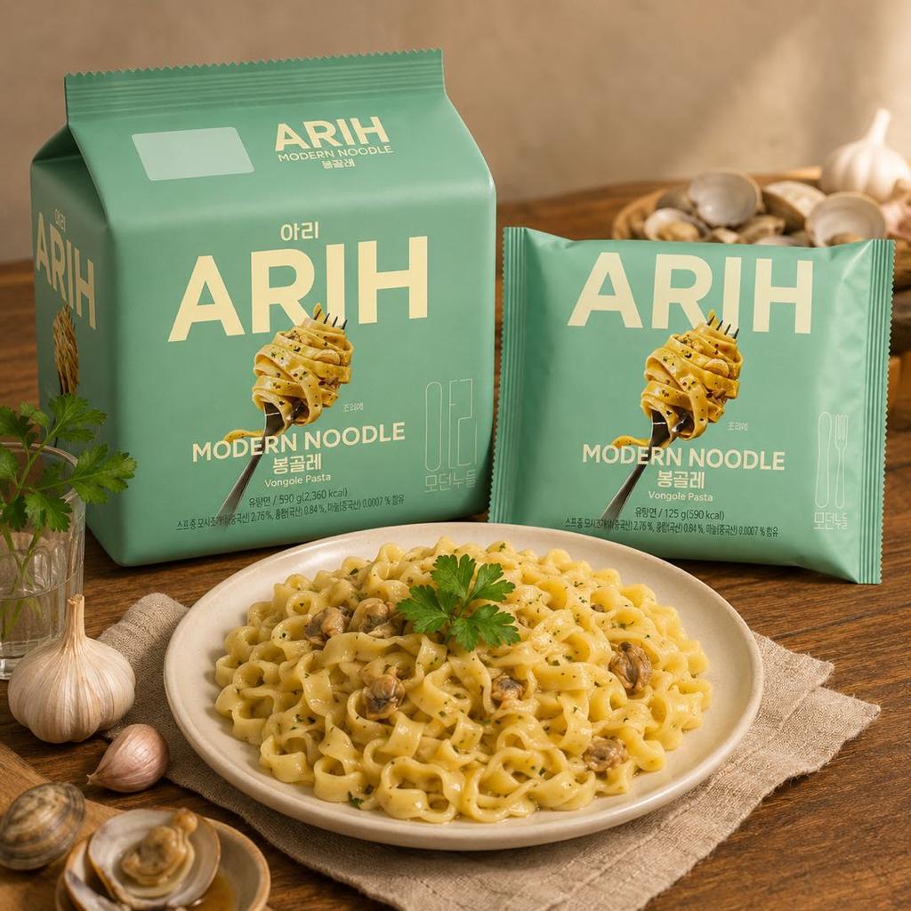 BTS Kollaboration PALDO ARIH Moderner Stil Nudeln Gebratene Nudeln Knoblauch Muschel Geschmack 135g