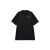 Solid Color Logo Emblem Collar Short Sleeve Polo Shirt Men Black DV8538-010