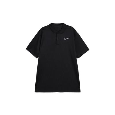 Camiseta Polo de Manga Corta con Emblema de Logo de Color Sólido para Hombre Negro DV8538-010