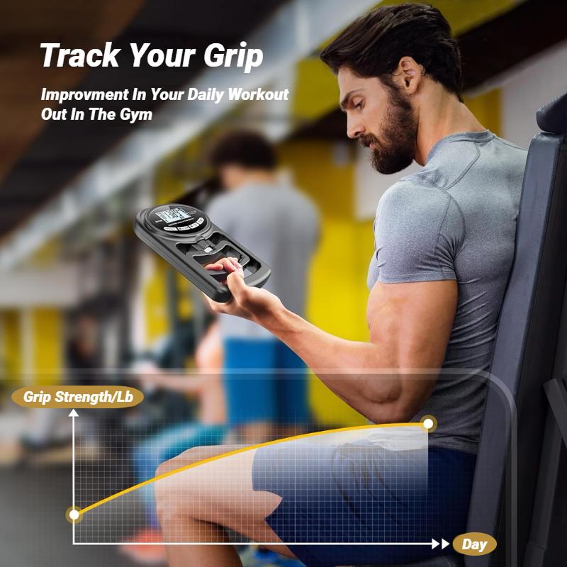 Durable And Safe 265Lbs/120Kg Grip Strength Meter For Men And Women Tester Digital Hand Dynamometer Training Usb Lcd Screen