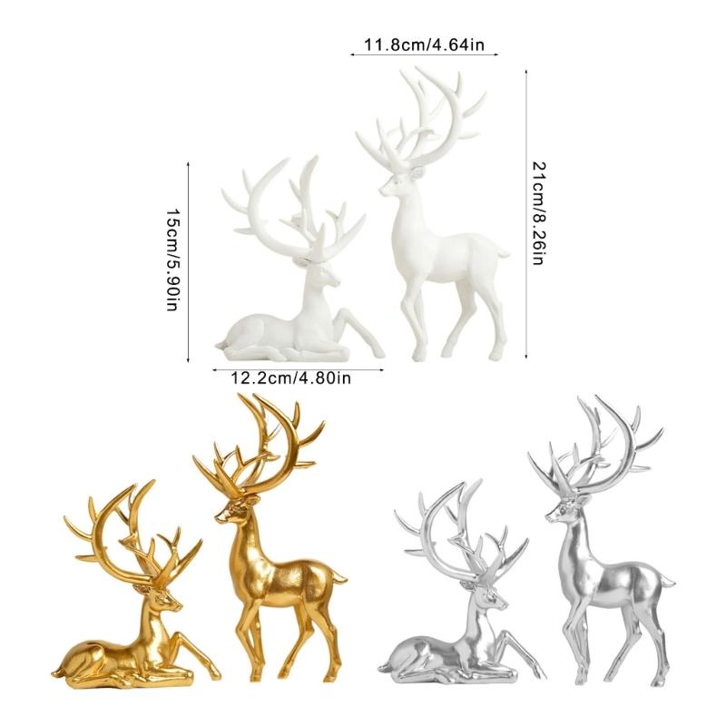 Elegant Resin Reindeer Sculptures Deer Figurine Perfect For Adding Artistic Flairs To Space Elegant Living Room Decors