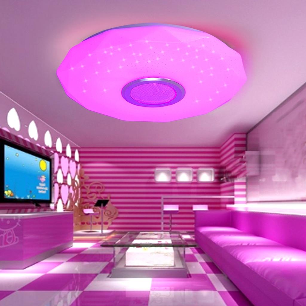 Plafonnier LED RGB moderne 200 W avec WiFi et application Bluetooth pour la maison, éclairage musical, lampe de chambre à coucher, lampe de plafond musicale intelligente à intensité variable