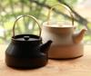 Kamoshika Doguten Micro-ondas a Gás Feito em Cerâmica Banko Para Chaleira Cerâmica Aberta Chaleira, 1L, Compatível, Seguro, Japão, Louça, Latão, Fogo, (Koburi Preto)