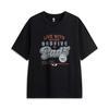 Basketball Series Printed Letter Crew Neck Breathable Versatile Loose Short Sleeve T-Shirt Men Tops Black AHSV217-5