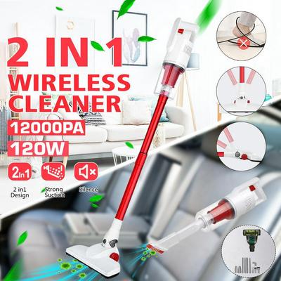 12000Pa Portable Handheld Cordless Vacuum Cleaner Strong Suction Dust Collector Stick Aspirator Led Light Stick Handheld 2 In 1