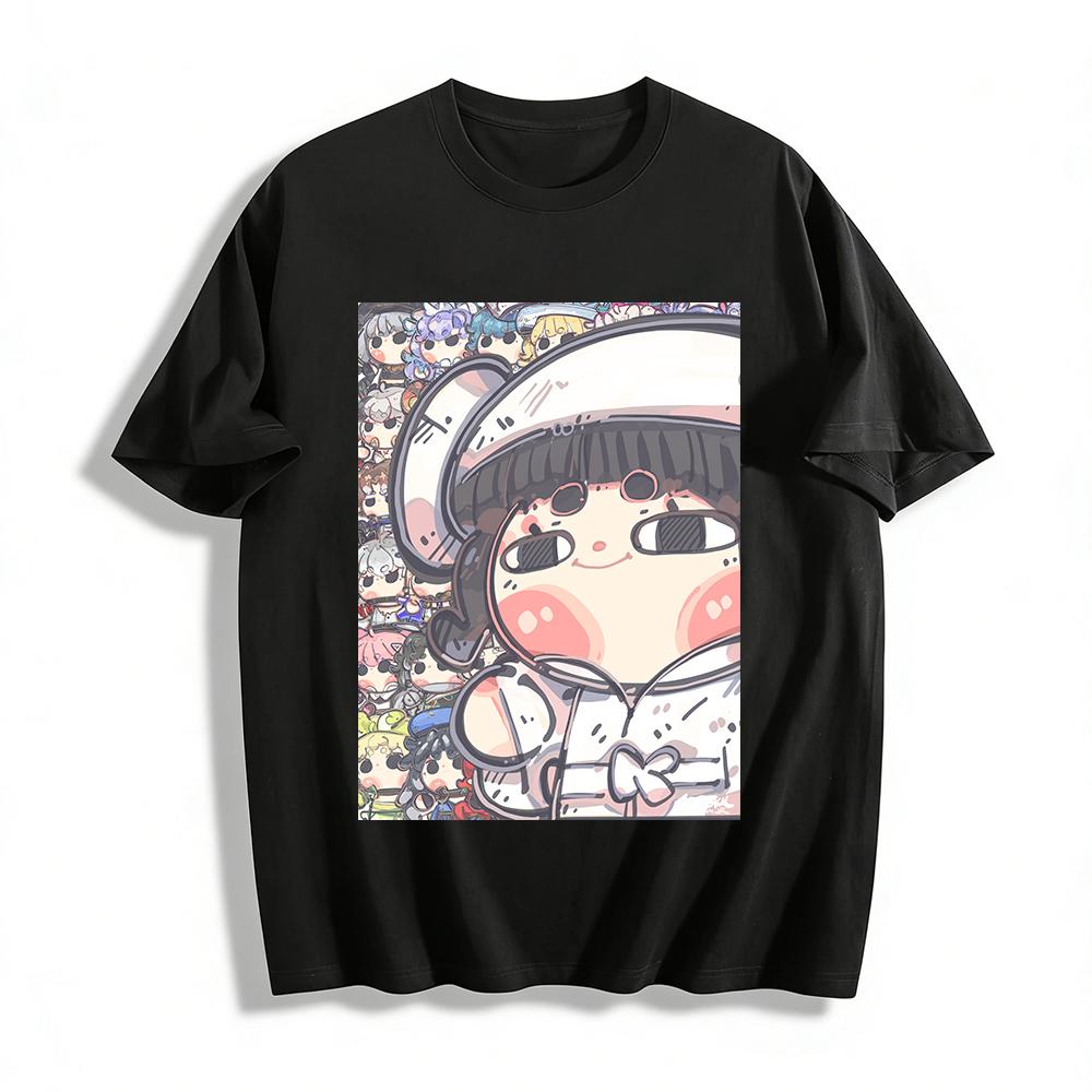 Cute Q Version Sailor Girl Print Casual Top Anime Style Loose Fit T-Shirt For Men And Women Pure cotton T-shirt