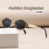 New Fashion Polygonal Sunglasses Metal Frame Eyeglasses Women'S Fashion Street Shooting Trend Hundred Uv400 Shades Eyewear