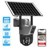 4K 8MP WiFi Solar Outdoor Dual Lens PTZ Video Surveillance Security Protection PIR Human Detection Smart Home CCTV Camera