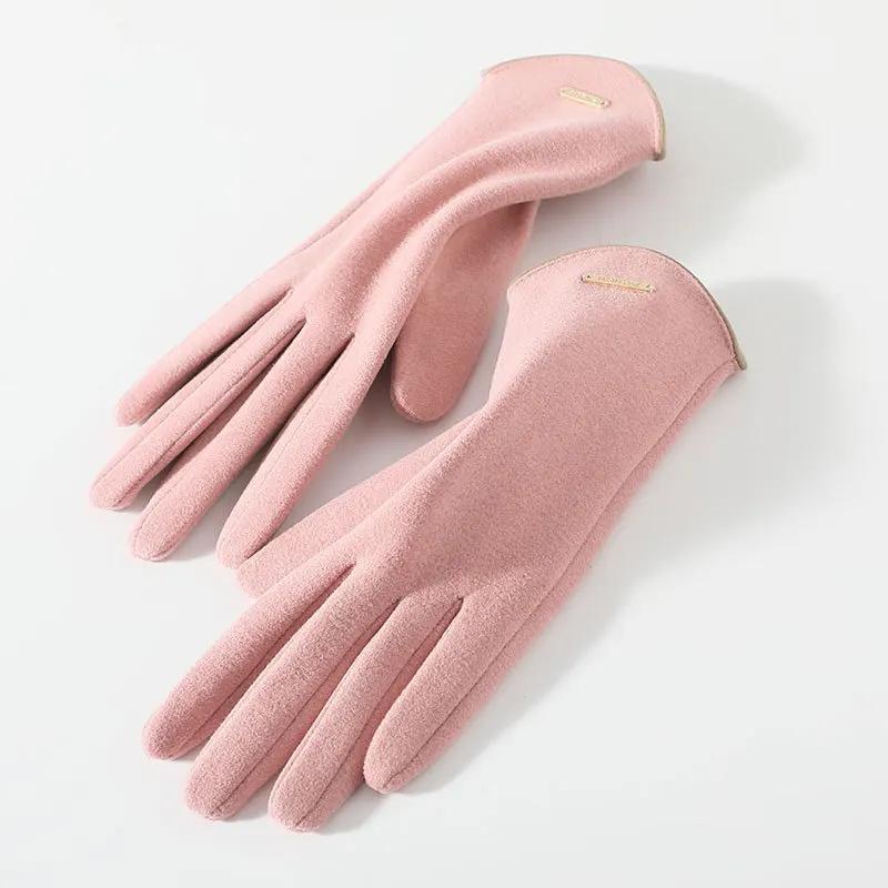 Cycling Gloves for Women New Winter Thermal Insulated Korean Style Outdoor Sport Windproof Touchscreen High Quality