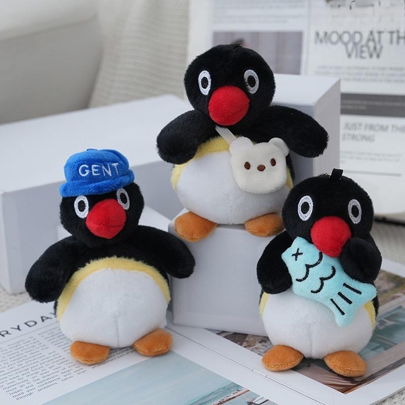 16cm Cute Fat Penguin Plush Pendant Soft Penguin Keychain Stuffed Toy for Backpacks Ornaments Birthday Gift Car Key Hanging Toy.