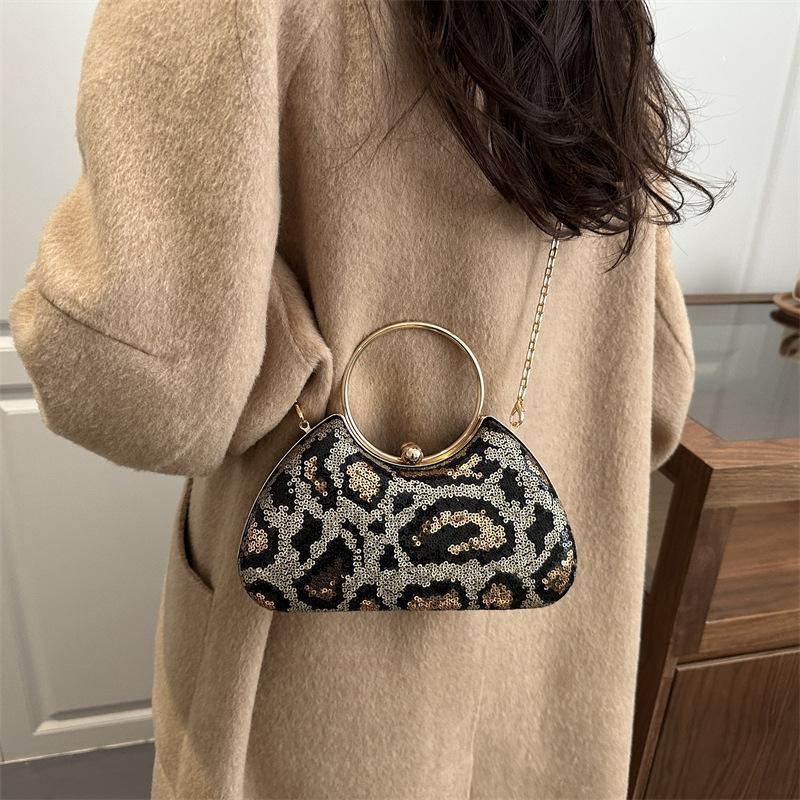New Luxury Women Party Clutch Bag Luxury Bags for Women New Fashion Leopard Print Dinner Bag Chain Designer Women Handbags