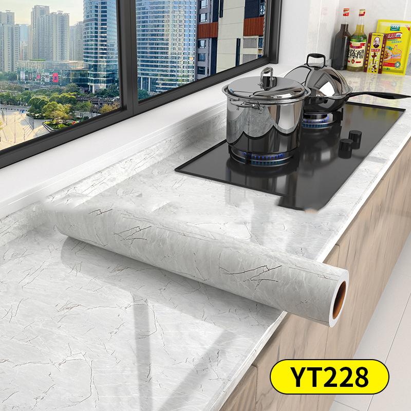 Marble Self Adhesive Wallpaper Aluminum Foil Wall Stickers Waterproof Contact Paper For Kitchen Decorative Film Home Decor