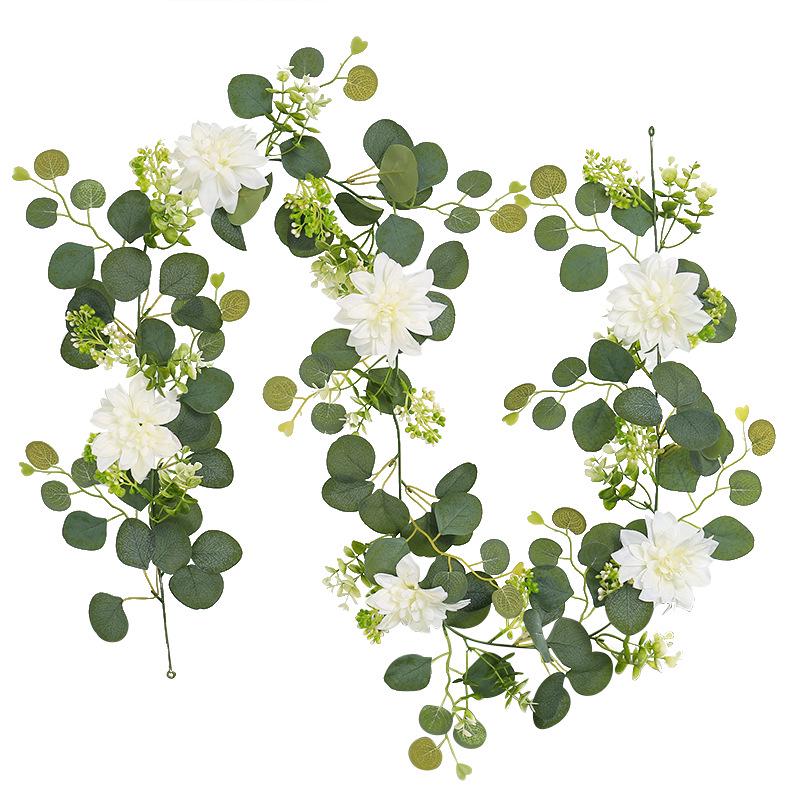 Eucalyptus Leaf Artificial Flower Vine for Outdoor Wedding Arch Decoration