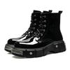 Mens High-Top Boots Luxury Brand Leather Boots Fashion Motorcycle Boot Casual Platform Boots for Men Business Boot Botines Mujer