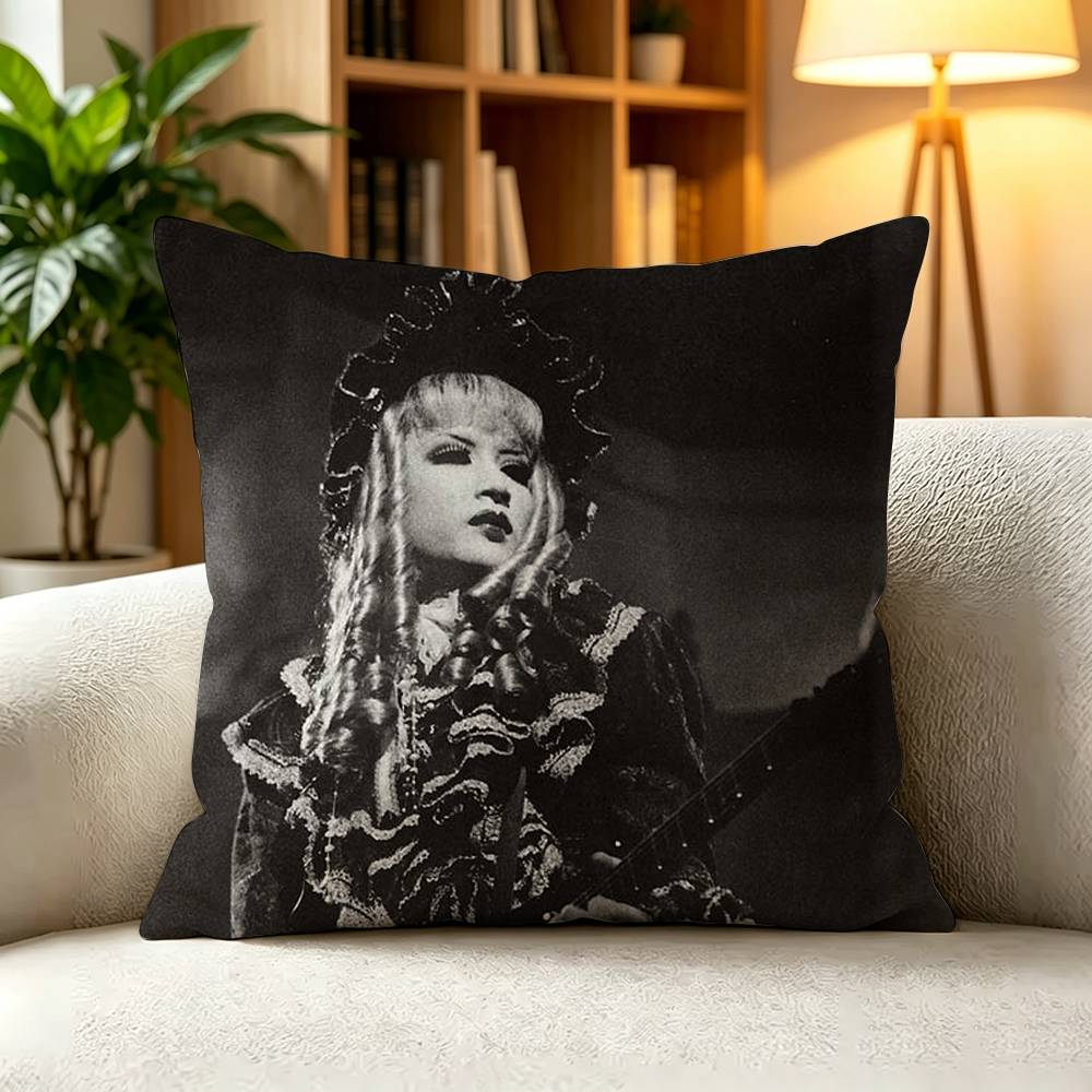 MMALICE MIZER Visual Kei Gothic Band  Pillow Case Square DoubleSided Sofa Cushion Cover Bedroom Bedside Pillow