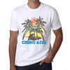 Men’s Vintage Tee Shirt Graphic T Shirt Summer Triangle Cerro Azul White