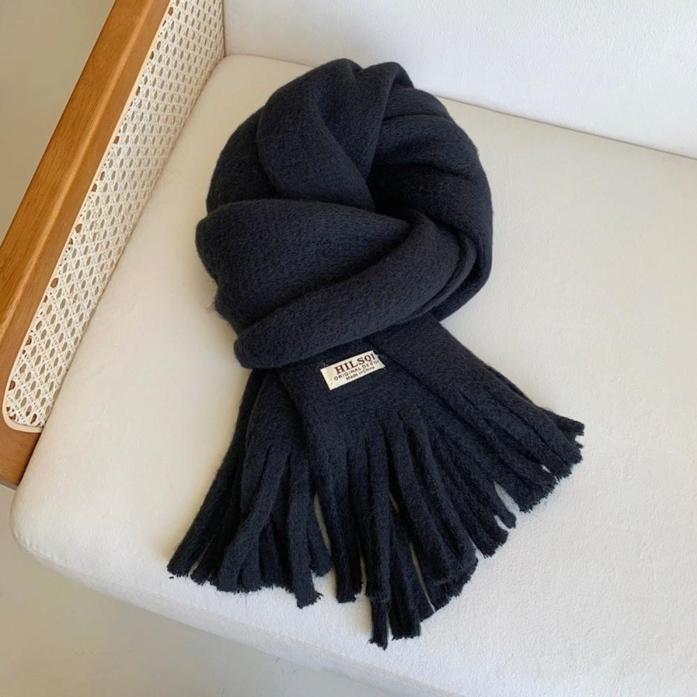 Thicken Winter Cashmere Scarves Plush Long Shawl Simple Winter Wool Scarf  Autumn Winter