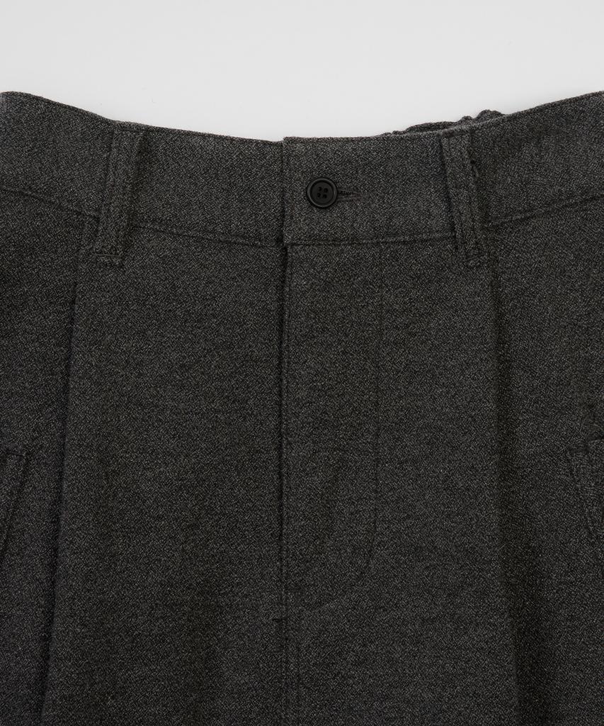 Cotton Bell Out-Pocket Wool Skirt - Wool Charcoal
