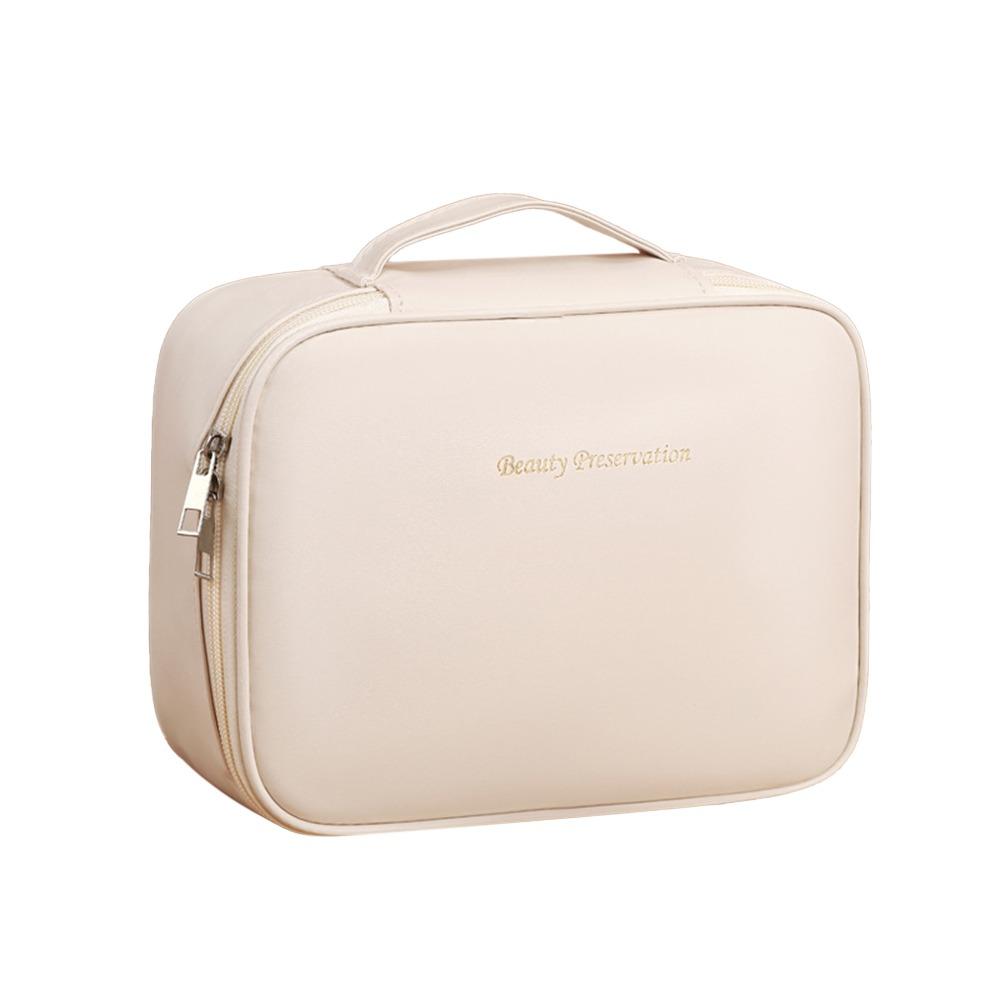 Square Detachable Makeup Bag PU Leather Waterproof Makeup Bag Storage Bag Zipper Compartmentalized Storage Cosmetic Bag