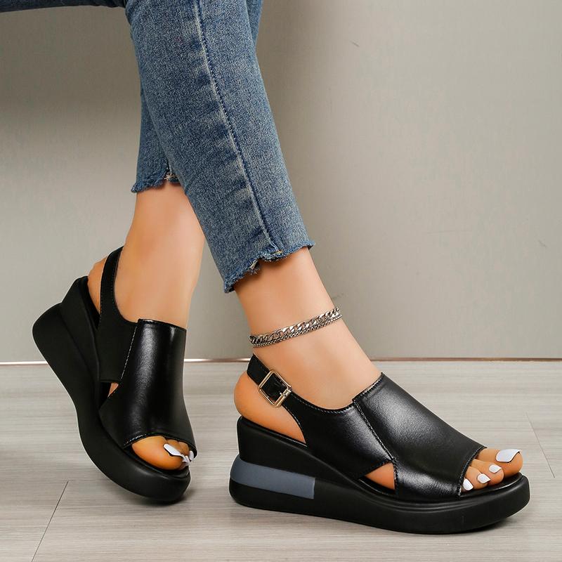 Summer Wedge Platform Sandals Fashion Retro Romen Beach Shoes Ladies Casual Peep Toe Soft Comfortable Sandalias