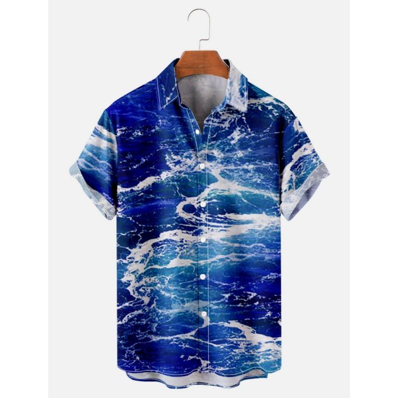 Hawaiian Men's Shirt Cat Printed Short Sleeve Tops Beach Vacation Sunset Harajuku Clothing Unisex Style Shirts
