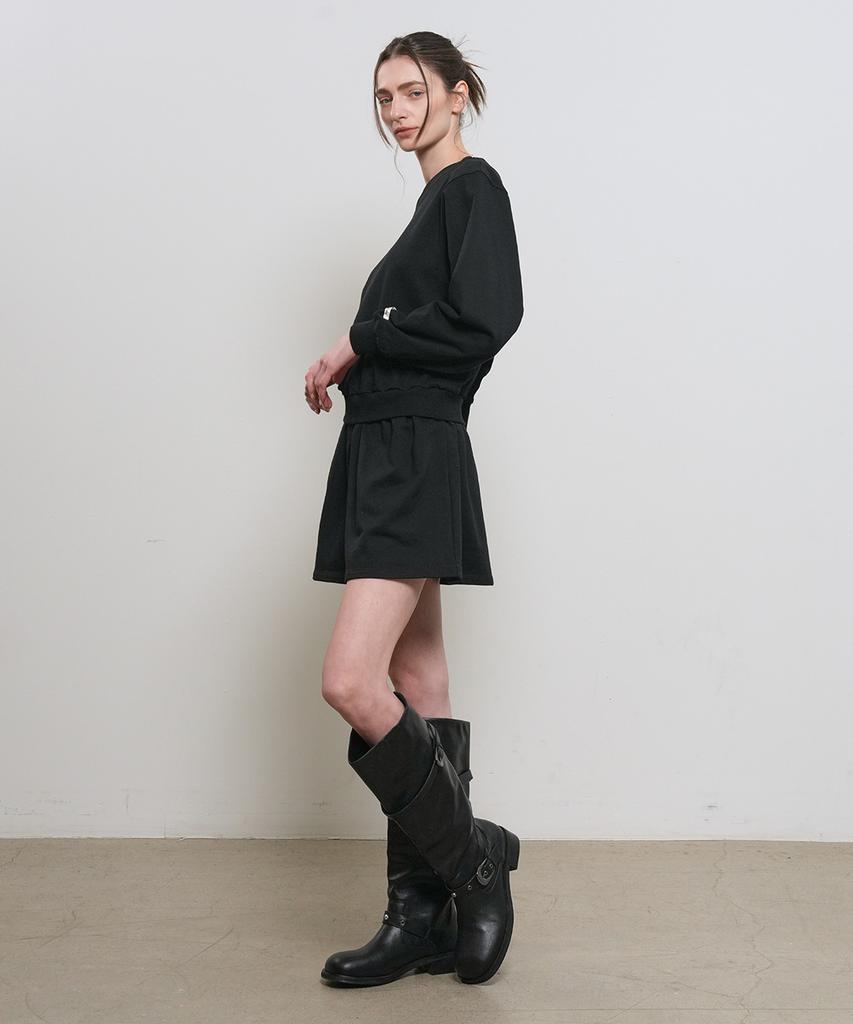 General Idea Boat Neck Sweatshirt Dress [Black] / Gf2Lop509