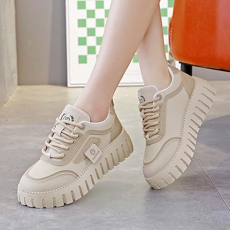 Shoes women's spring 2025 new thick-soled versatile board shoes lightweight soft-soled waterproof and non-slip running sneakers women