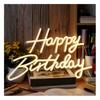 Alles Gute zum Geburtstag Neonschild USB-betrieben Dimmbar Acryl LED Alles Gute zum Geburtstag Leuchtschild Warmweiß Geburtstagsfeier Wanddekorationslampe