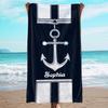 Personalisierbares Strandtuch mit individuellem Namen/Logo, Mikrofaserhandtuch, dünn, schnell trocknend, saugfähig für Strand, Schwimmen, Yoga, Bad, Sport