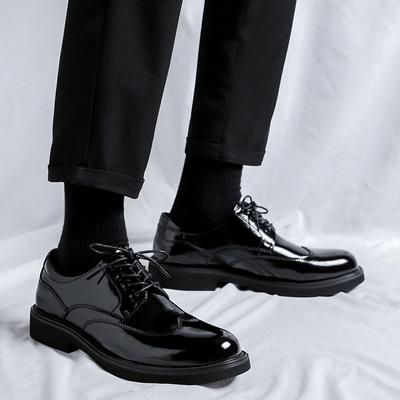 Scarpe Classiche da Uomo di Tendenza Autunnale per Uomo Oxfords Scarpe in Pelle Verniciata con Lacci Scarpe Formali in Pelle Nera per Matrimonio